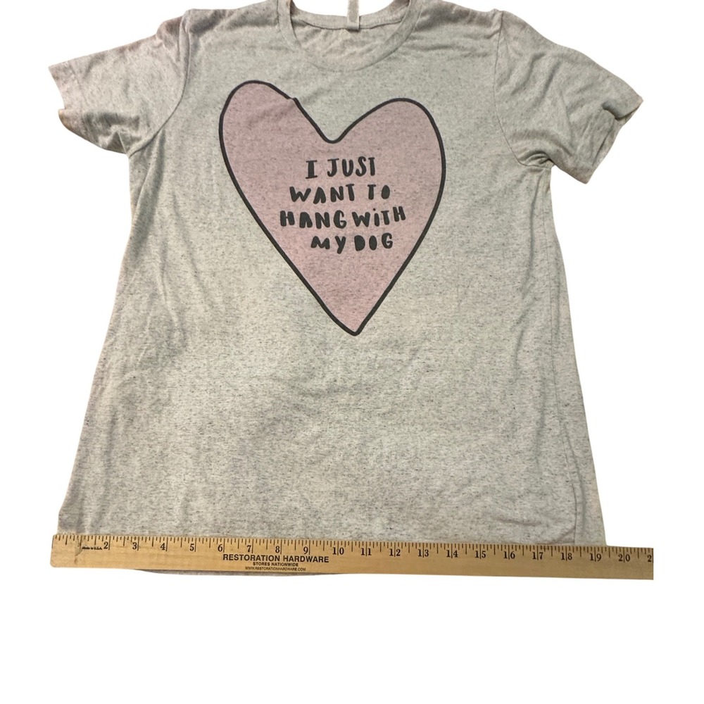 Bella+Canvas Womens Medium Hang With My Dog Graphic T-Shirt Casual Top - Picture 8 of 11